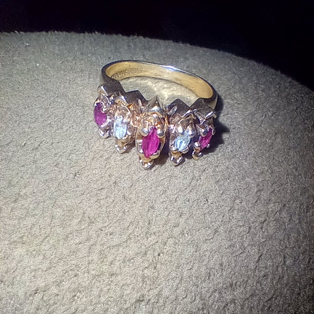 10k Diamond Ruby Ring - image 1